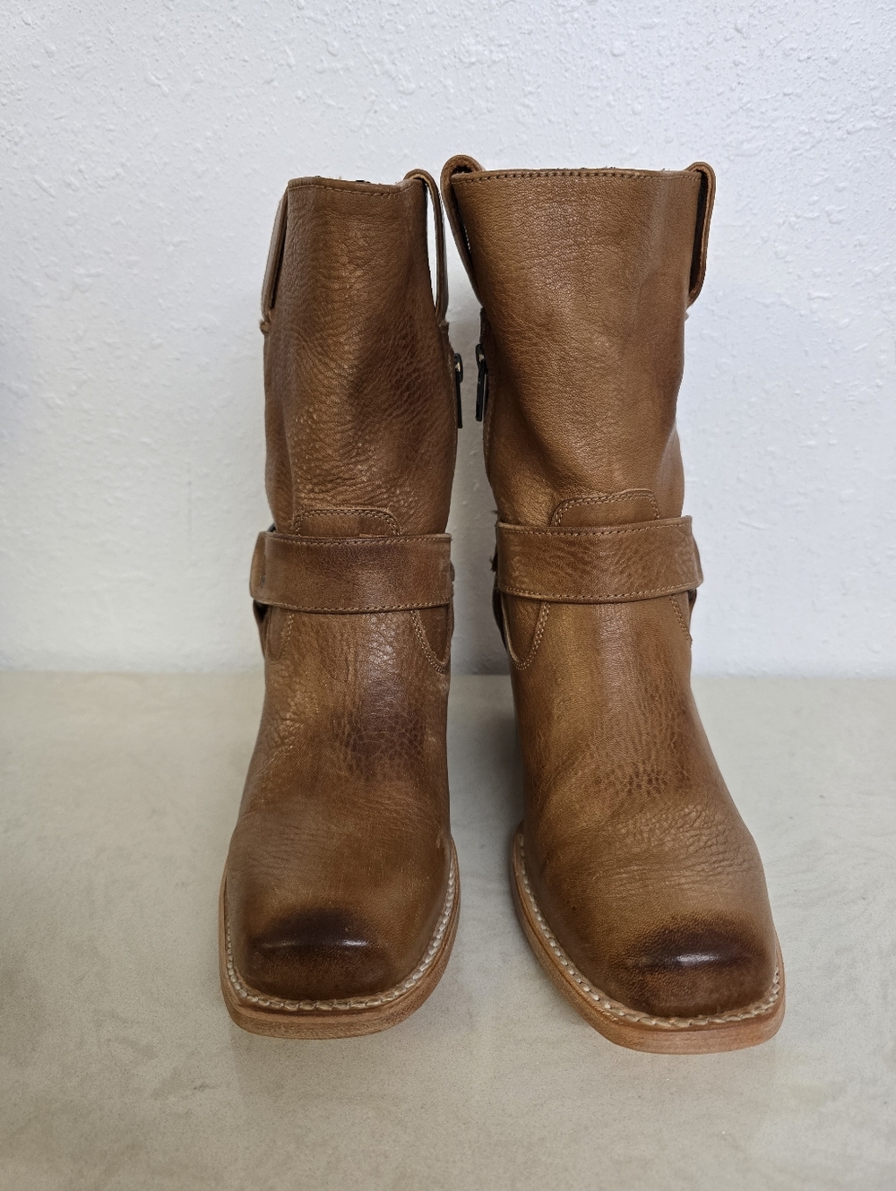 Freebird Darcy Wheat Square Toe Women's Tan Leather Mid-Calf Harness Boot 7 - Picture 6 of 11